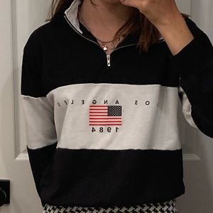 black and white los angeles kids pullover size s